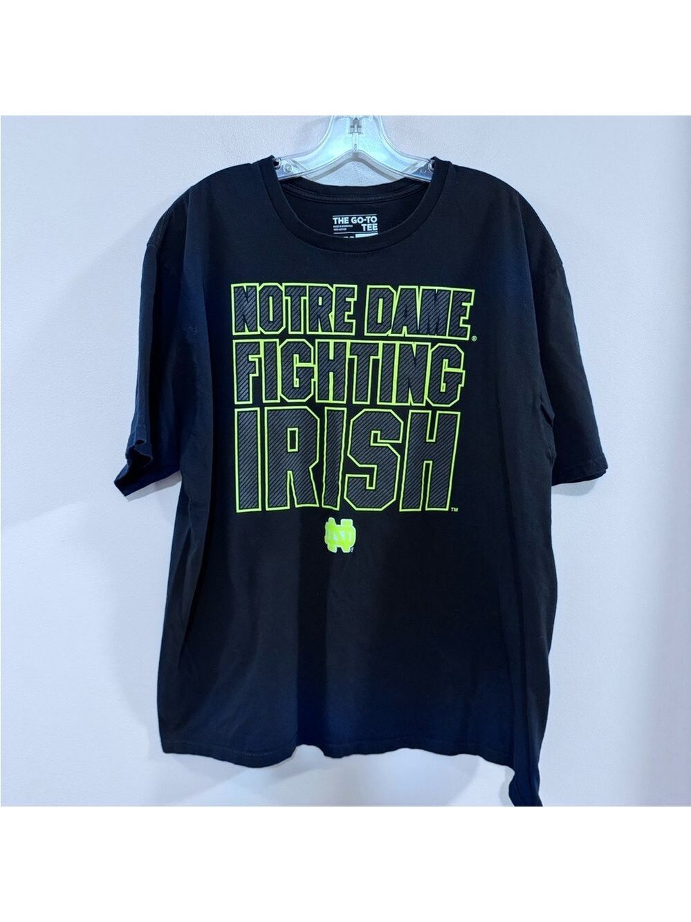 Men's Adidas The Go To Tee Black & Yellow Notre Dame Fighting Irish Tee. Size 2X